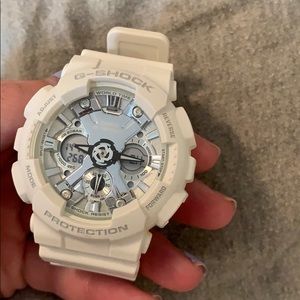 white g shock watch